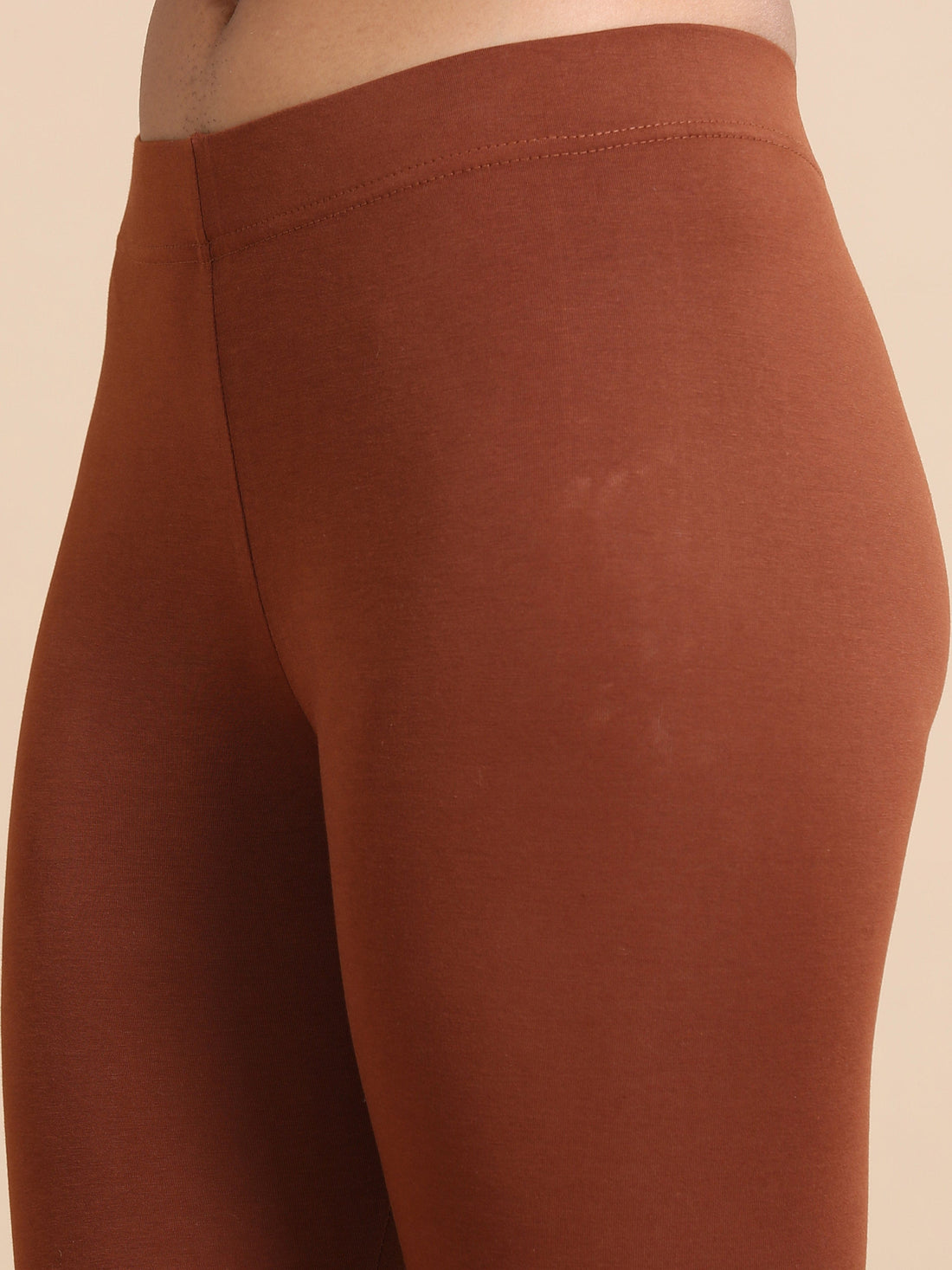 Honey Yellow Solid Single-Jersey Slim-Fit Ankle-Length Leggings – Soft Stretch Everyday Wear